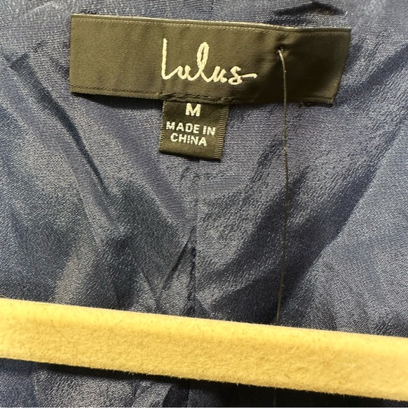 Lulus Evening of Elegance Navy Blue Floral Jacquard Wrap Midi Dress - Picture 13 of 14